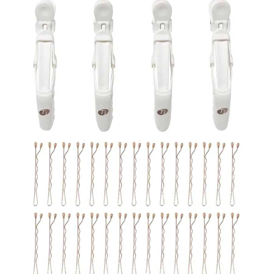 T3 Accessoires Clip Kit with 4 Alligator Clips and 30 Rose Gold Bobby Pins von Online