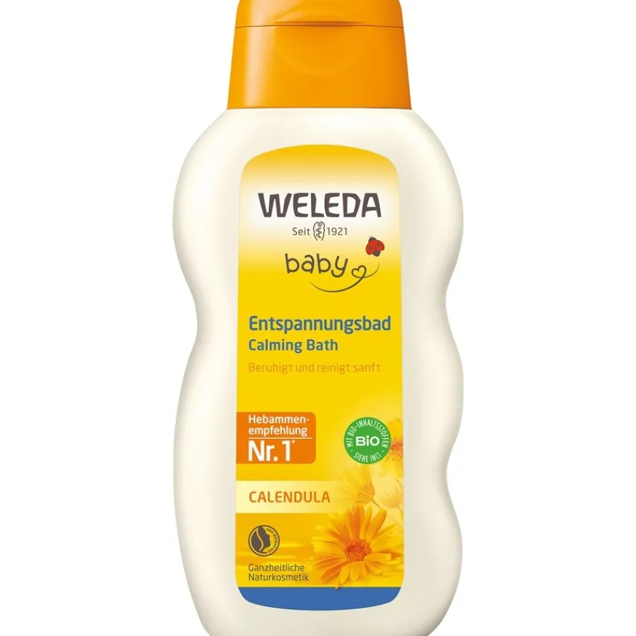 Weleda Babys & Kids Calendula Entspannungsbad Pflegender Badezusatz, tensidfrei beruhigt gereizte Haut von