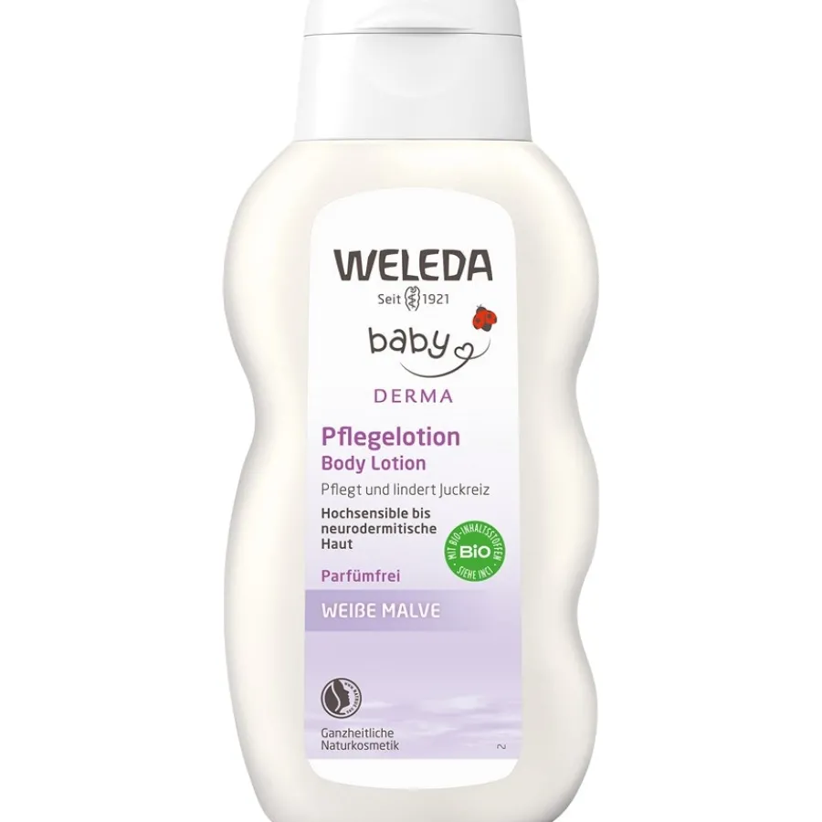 Weleda Babys & Kids Weiße Malve Pflegelotion Für hochsensible Haut. Lindert Juckreiz, spendet Feuchtigkeit von