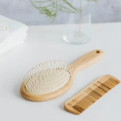 Olivia Garden Bamboo Touch Ovale Entwirrungsbürste aus Bambus mit genoppten Nylonborsten von New