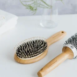 Olivia Garden Bamboo Touch Pneumatikbürste aus Bambus mit Wildschwein-/Nylonborsten von