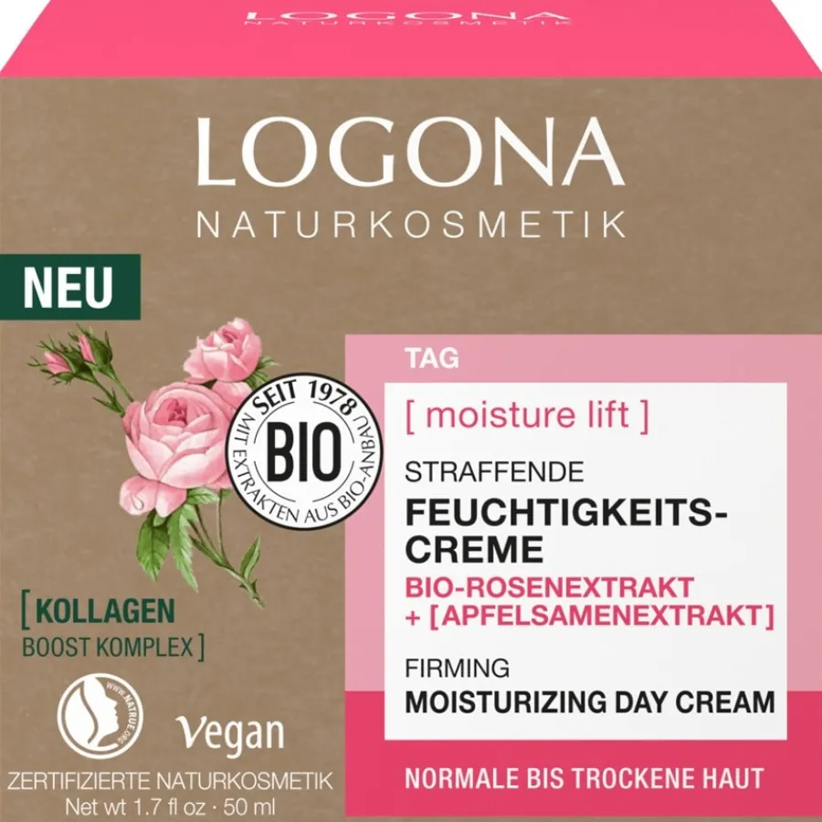 Logona Bio-Rosenextrakt und Apfelsamenextrakt Moisture Lift Straffende Feuchtigkeitscreme von Online