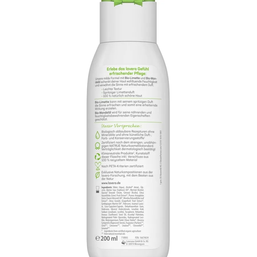 Lavera Body Lotion und Milk Erfrischende Body Lotion Bio-Limette & Bio-Mandelöl von Sale