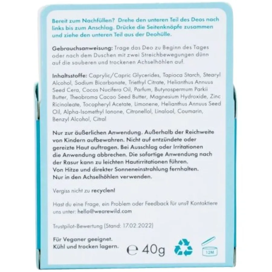 Wild Deodorant Refill Fresh Cotton Refill von