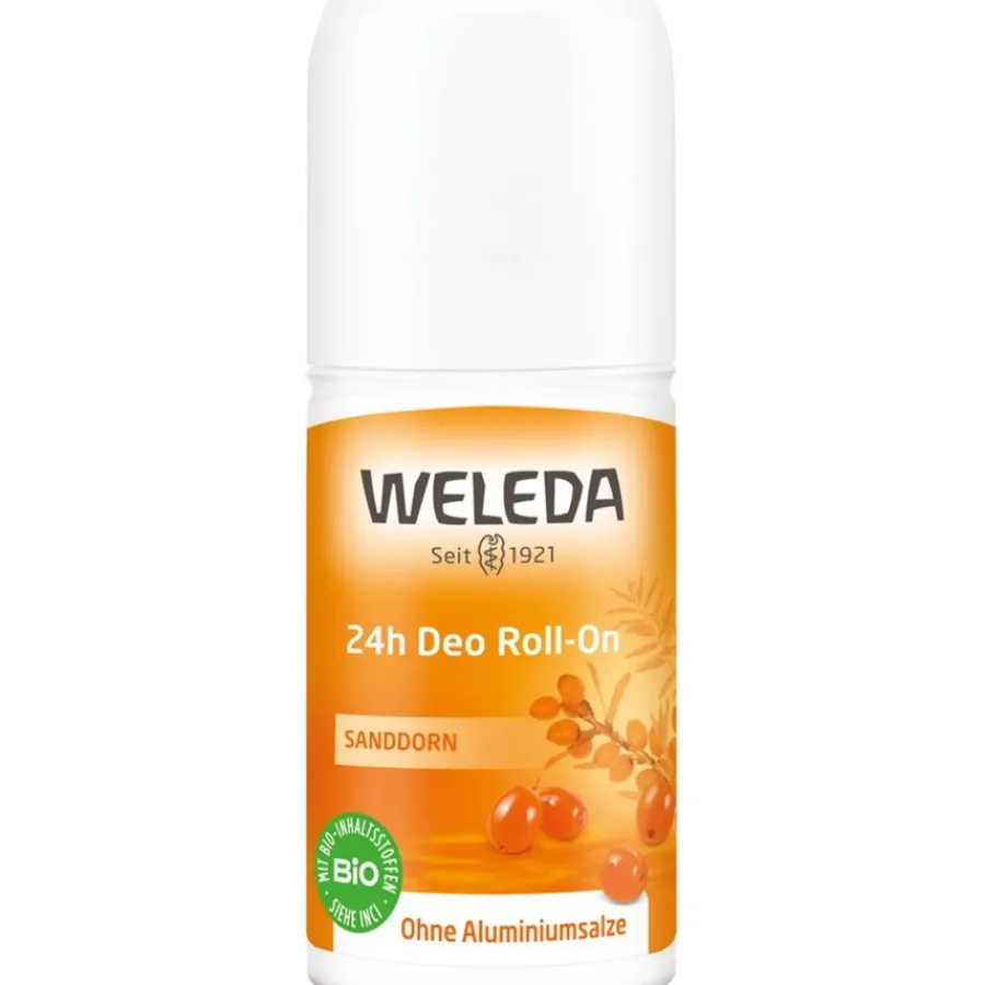 Weleda Deodorants Sanddorn 24h Deo Roll-On Natürlich frisch & wirksam ohne Aluminiumsalze, fruchtiger Duft von