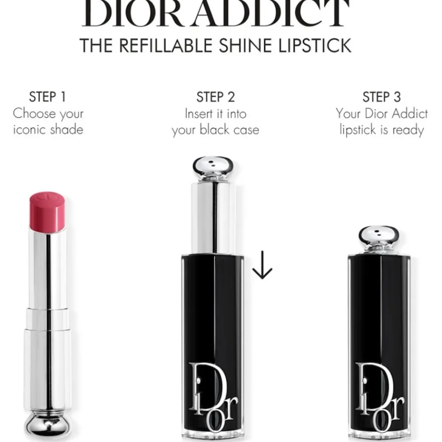 DIOR Addict Refill Refill für den Lippenstift mit Glanz-Finish – Intensive Farbe – 90 % Inhaltsstoffe natürlichen Ursprungs