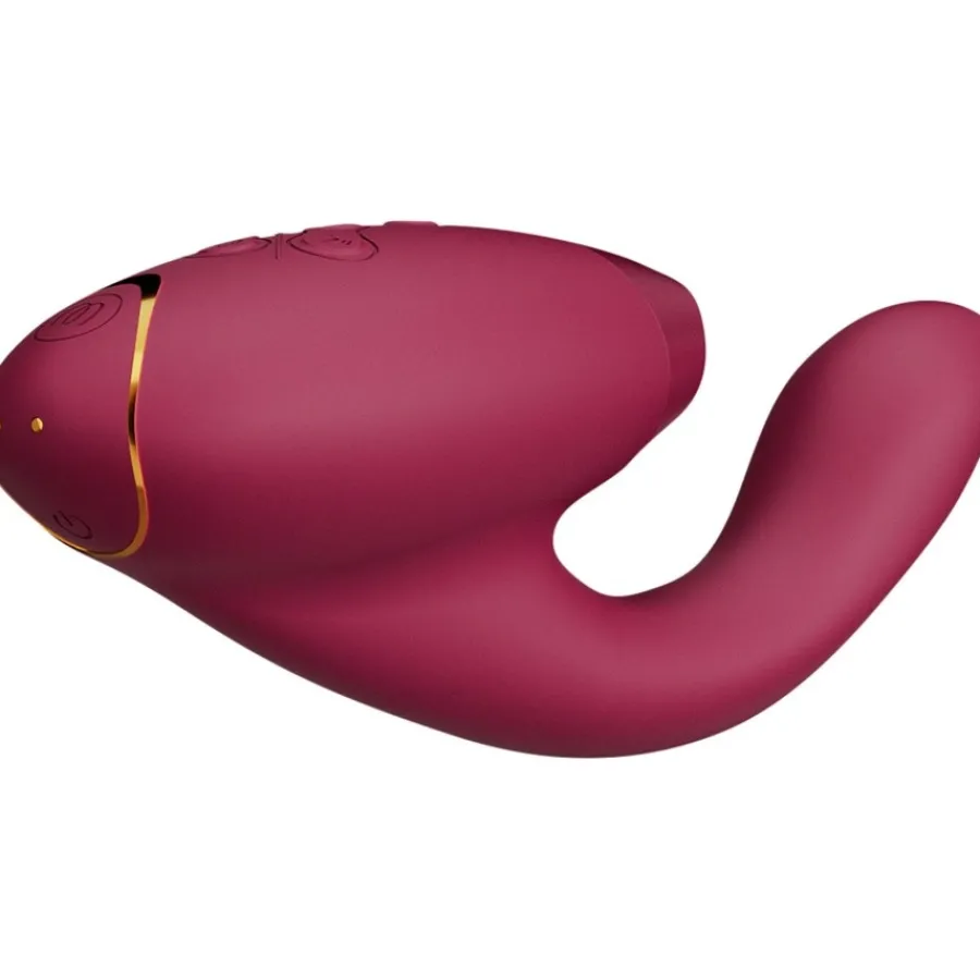 Womanizer Duo 2 Luxuriöser Dual Stimulator Mit Pleasure Air Technologie Für Die Klitoris Und Vibration Für Den G-Punkt Boradeaux von