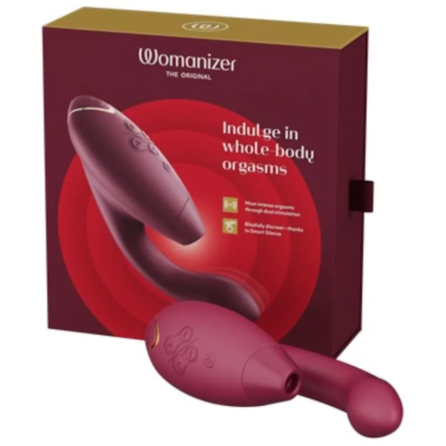 Womanizer Duo 2 Luxuriöser Dual Stimulator Mit Pleasure Air Technologie Für Die Klitoris Und Vibration Für Den G-Punkt Boradeaux von