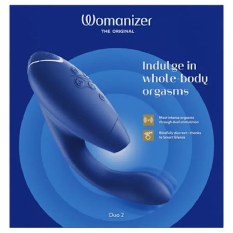 Womanizer Duo 2 Luxuriöser Dual Stimulator Mit Pleasure Air Technologie Für Die Klitoris Und Vibration Für Den G-Punkt Blueberry von