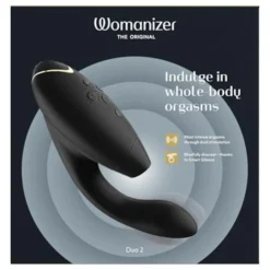 Womanizer Duo 2 Luxuriöser Dual Stimulator Mit Pleasure Air Technologie Für Die Klitoris Und Vibration für den G-Punkt Black von