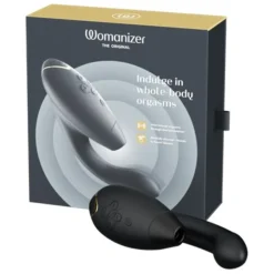 Womanizer Duo 2 Luxuriöser Dual Stimulator Mit Pleasure Air Technologie Für Die Klitoris Und Vibration für den G-Punkt Black von