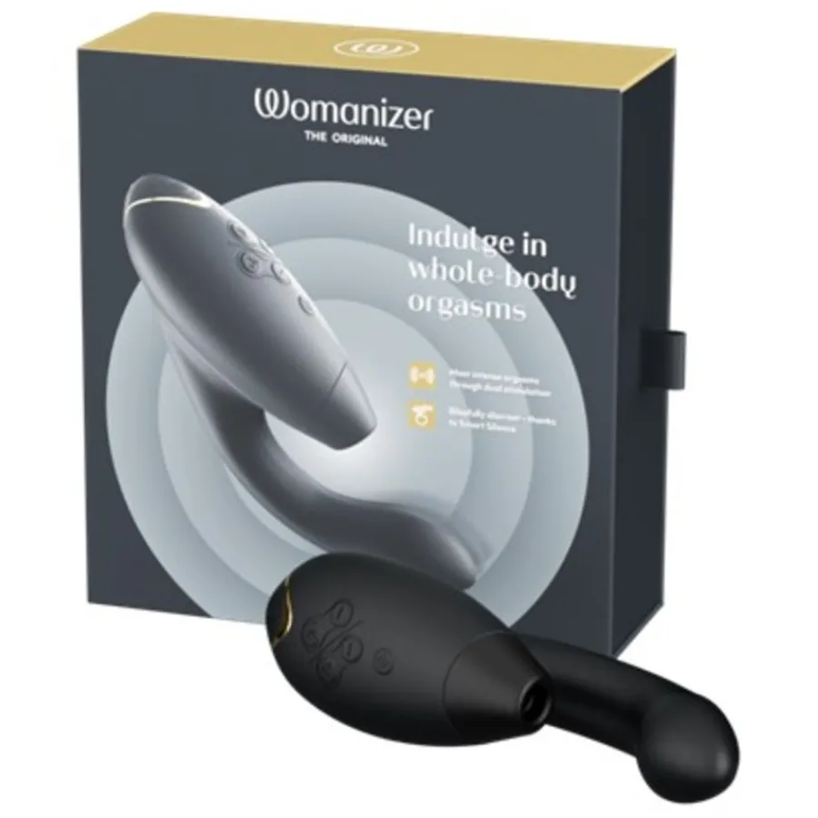 Womanizer Duo 2 Luxuriöser Dual Stimulator Mit Pleasure Air Technologie Für Die Klitoris Und Vibration für den G-Punkt Black von
