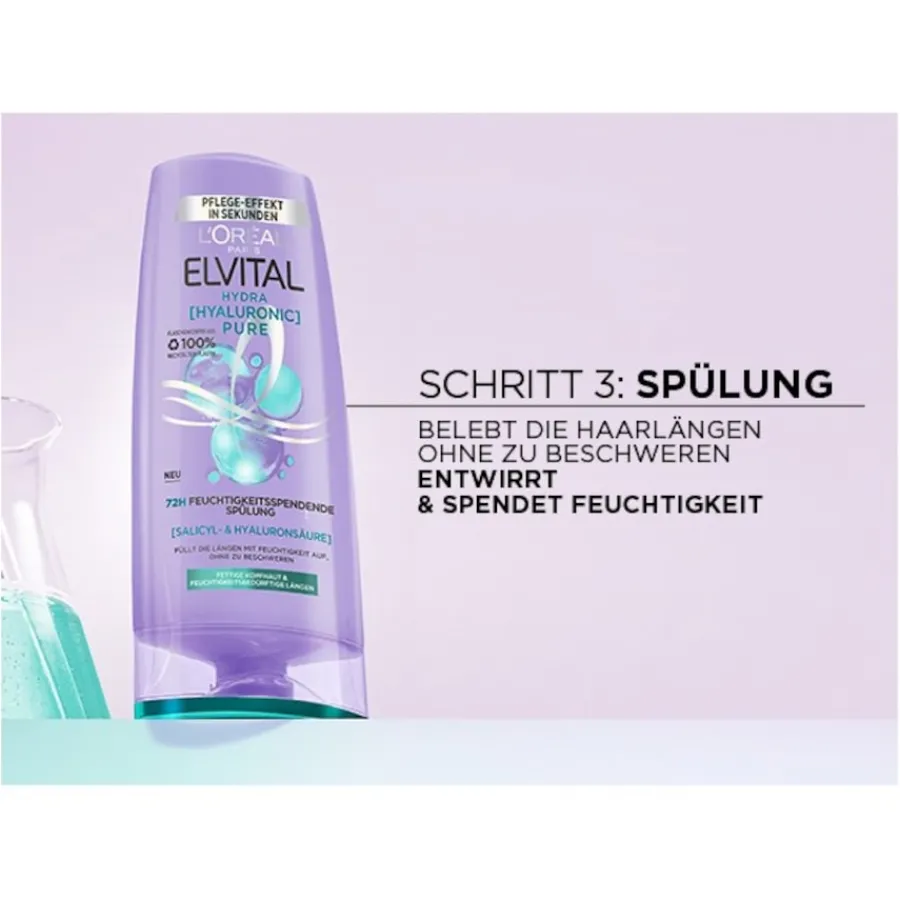 Lu2019Oru00E9al Paris Elvital Hydra Hyaluronic Pure 72H Entfettendes Shampoo von L’Oréal Paris