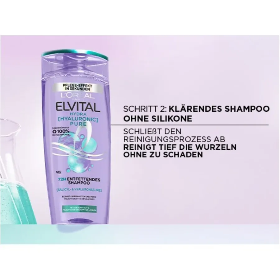 Lu2019Oru00E9al Paris Elvital Hydra Hyaluronic Pure 72H Entfettendes Shampoo von L’Oréal Paris