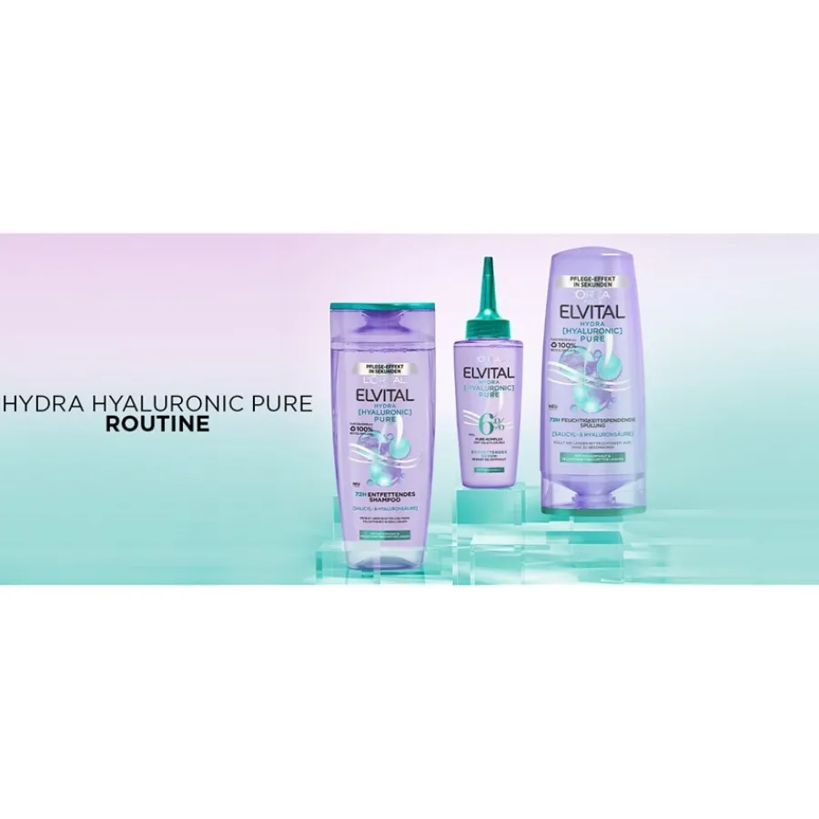 Lu2019Oru00E9al Paris Elvital Hydra Hyaluronic Pure 72H Entfettendes Shampoo von L’Oréal Paris
