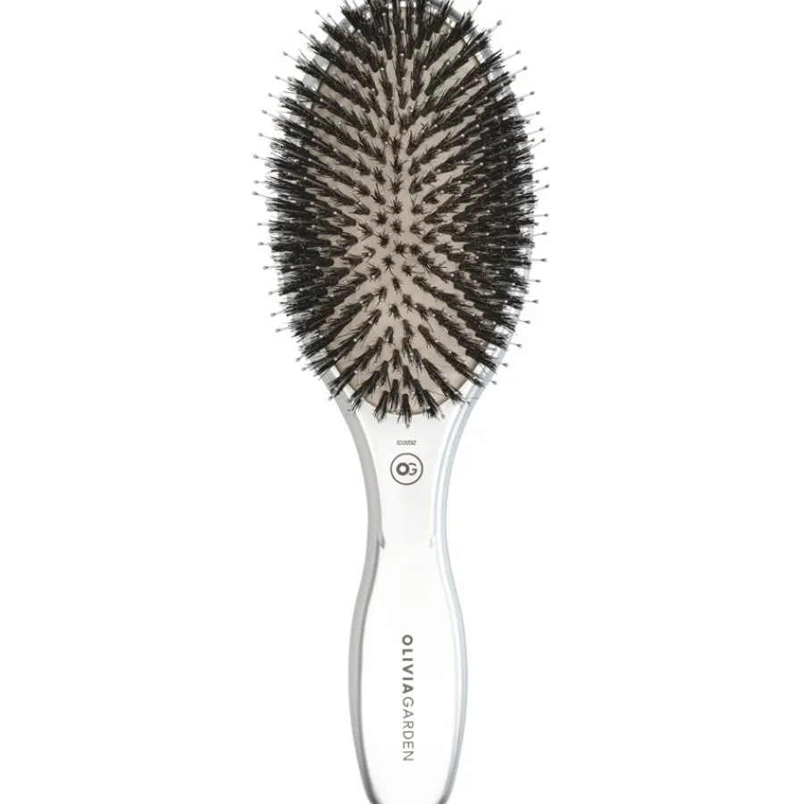Olivia Garden Expert Care Oval Paddelbürste 16-reihig Mit Wildschweinborsten und genoppten Führungsstiften von