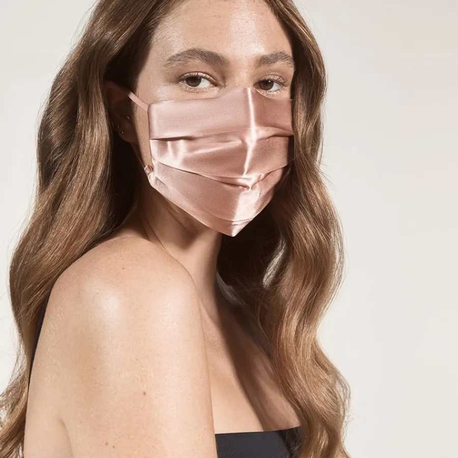 slip Face Coverings Pure Silk Face Cover Rose Gold von Clearance
