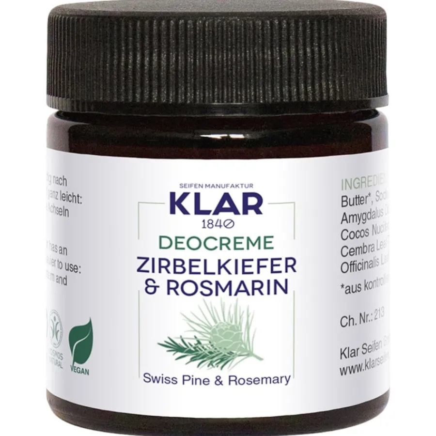 Klar Seifen Feste Deocreme Zirbelkiefer & Rosmarin von Clearance