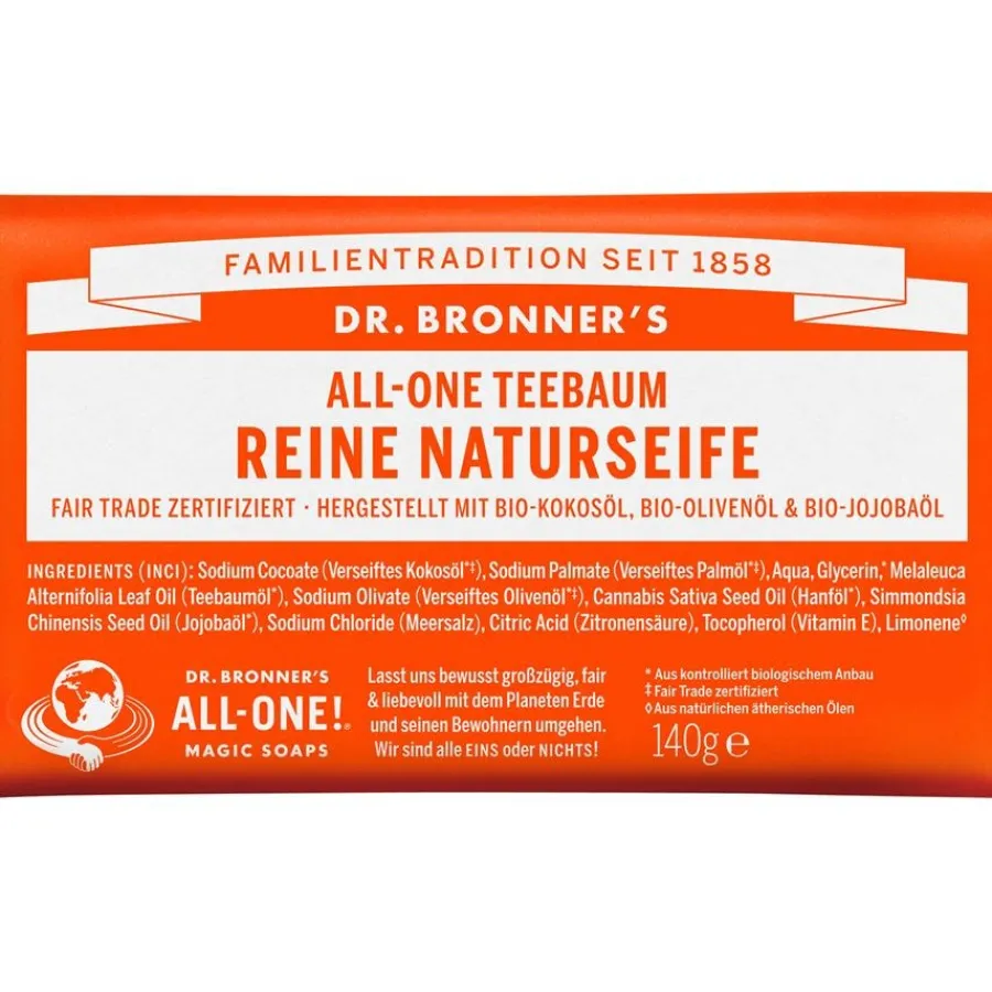 Dr. Bronneru0027s Feste Seifen All-One Teebaum Reine Naturseife von Dr. Bronner's