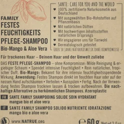 Sante Naturkosmetik Festes Feuchtigkeits Pflege-Shampoo Bio-Mango & Aloe Vera von