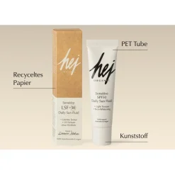 Hej Organic Feuchtigkeitspflege Sensitive SPF50 Daily Sun Fluid von