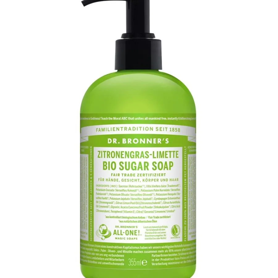 Dr. Bronneru0027s Flüssigseifen Zitronengras-Limette Bio Sugar Soap von Dr. Bronner's