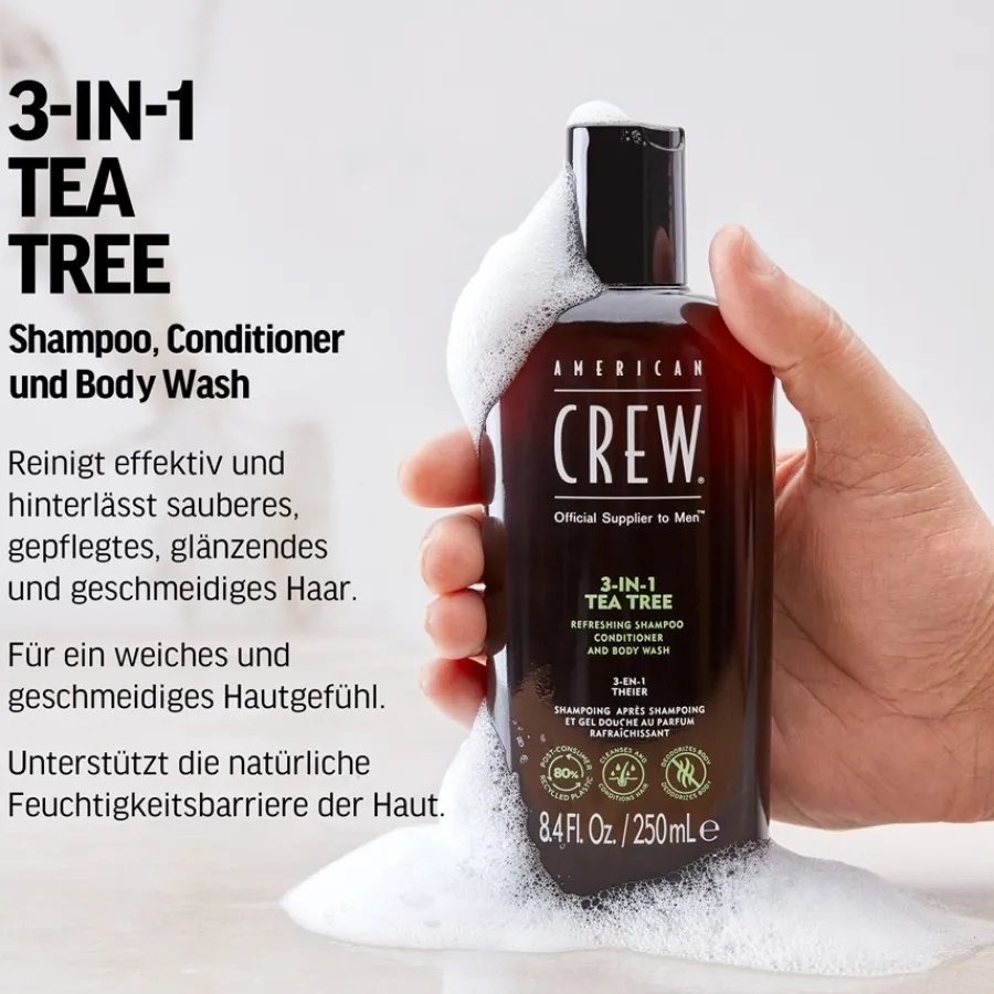 American Crew Haarpflege & Körperpflege 3-in-1 Tea Tree Refreshing Shampoo, Conditioner and Body Wash von