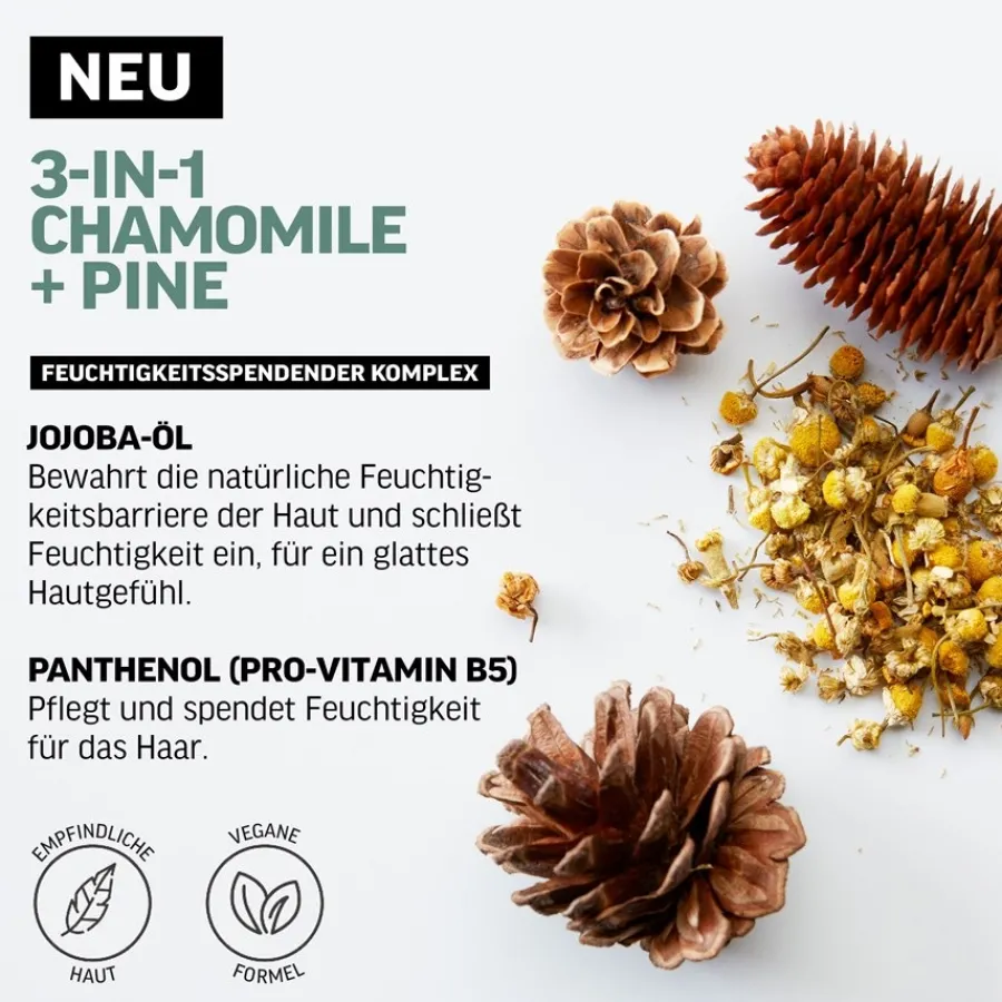 American Crew Haarpflege & Körperpflege 3-in-1 Chamomile + Pine Shampoo, Conditioner and Body Wash von Clearance