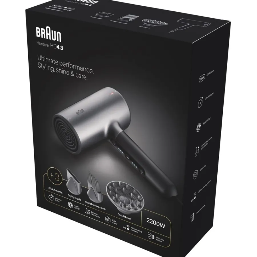 BRAUN HAIR CARE Haartrockner HD4.3 Dryer Grey Satin Metal von