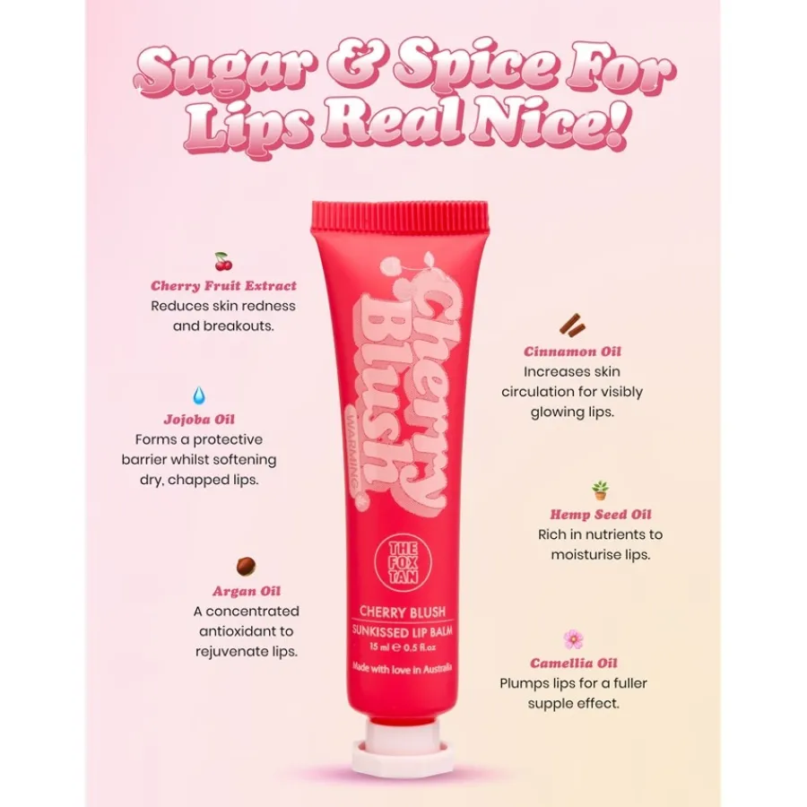 THE FOX TAN Hydration Cherry Blush Sunkissed Lip Balm von