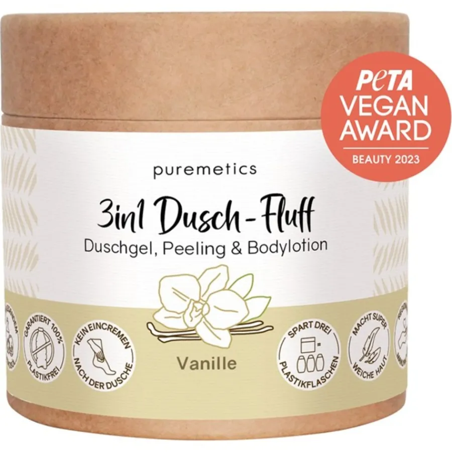 puremetics 3in1 Duschpflege Dusch-Fluff Vanille von