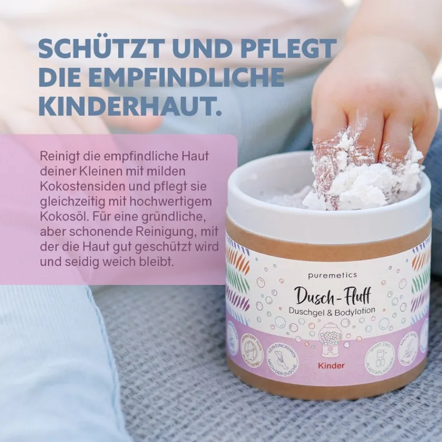 puremetics 3in1 Duschpflege Dusch-Fluff Kinder von