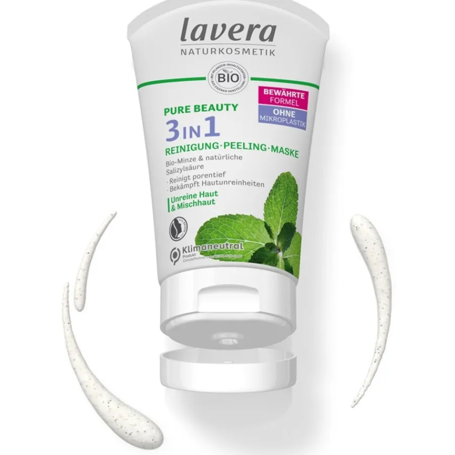 Lavera Pure Beauty 3in1 Reinigung Peeling Maske