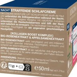 Logona Moisture Lift Straffende Schlafcreme Bio-Rosenextrakt und Apfelsamenextrakt