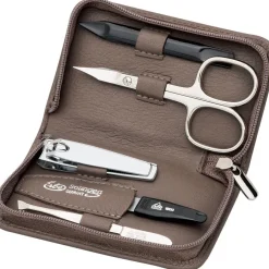 ERBE Manicure Etuis Manicure-Etui mit Reißverschluss, 5-teilig, Taupe von Discount