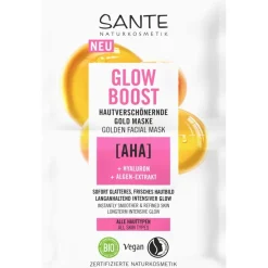 Sante Naturkosmetik Masken Glow Boost Gold Maske AHA, Hyaluron & Algen-Extrakt von Sale