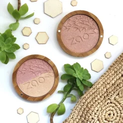 Zao Mineral Puder Shine-Up Powder Duo von Nr. 311 Pink u0026 Gold Best