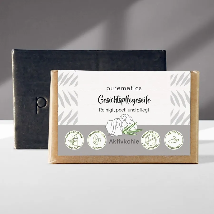 puremetics Natur-Seifen Gesichtspflegeseife Aktivkohle von Best