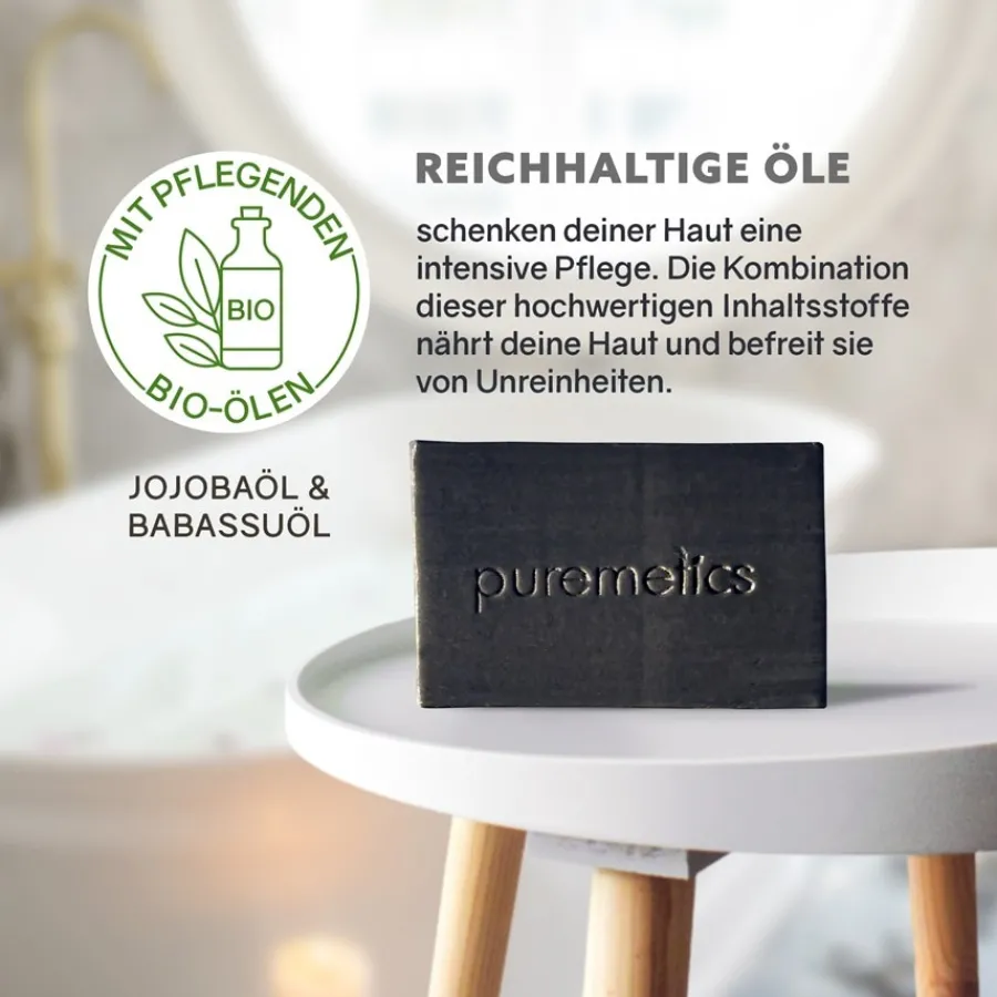 puremetics Natur-Seifen Gesichtspflegeseife Aktivkohle von Best