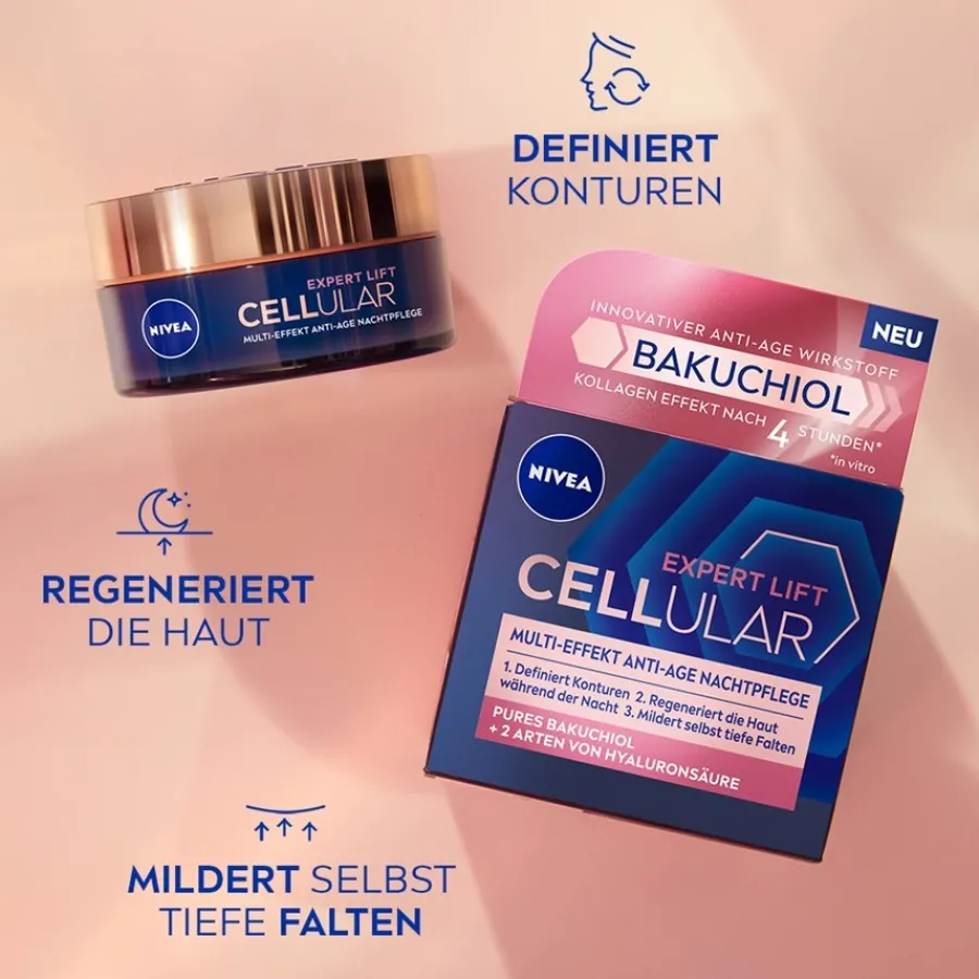NIVEA Festigende Nachtpflege Hyaluron Cellular Filler Elastizität und Kontur