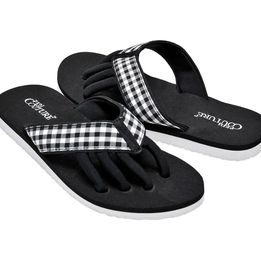 Pedi Couture Pediküre Sandalen Gingham Print von