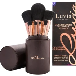 Luvia Cosmetics Pinselset Golden Queen Set Rose Gold von Clearance
