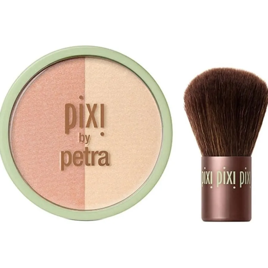 Pixi Cheeks Beauty Blush Duo + Kabuki Peach Honey New