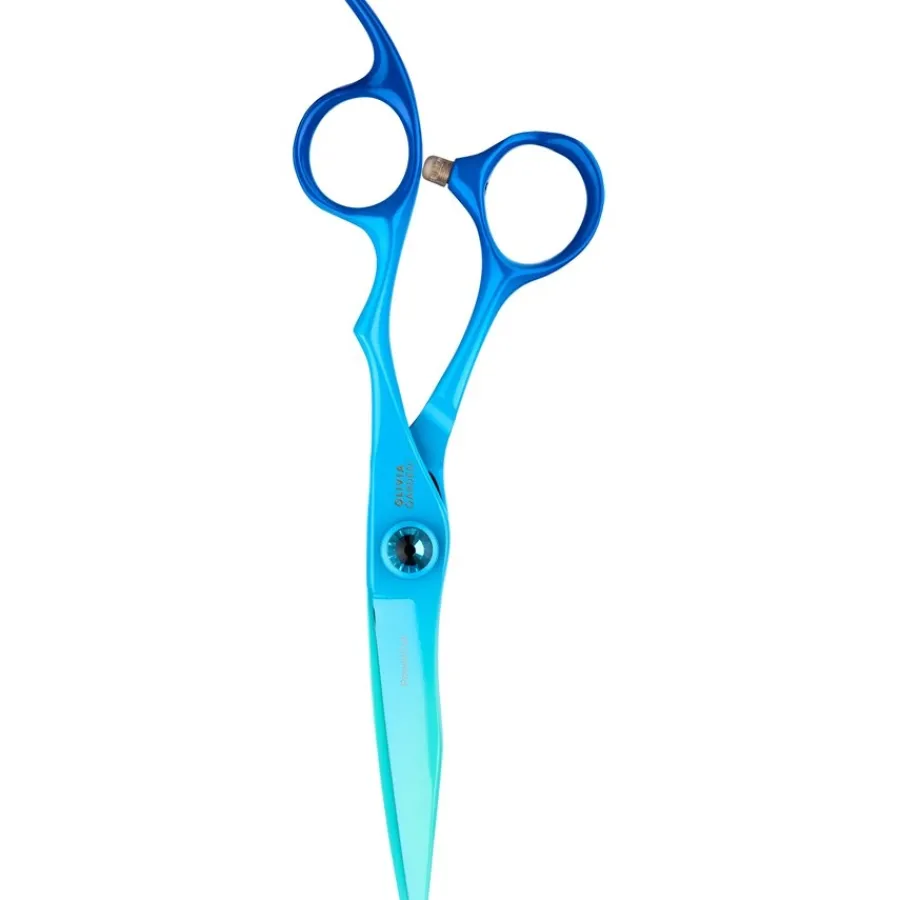 Olivia Garden PowerCut Modellierschere 6,0" RH Regenbogen-Blau In europäischer Ausführung mit 28 Zähnen von