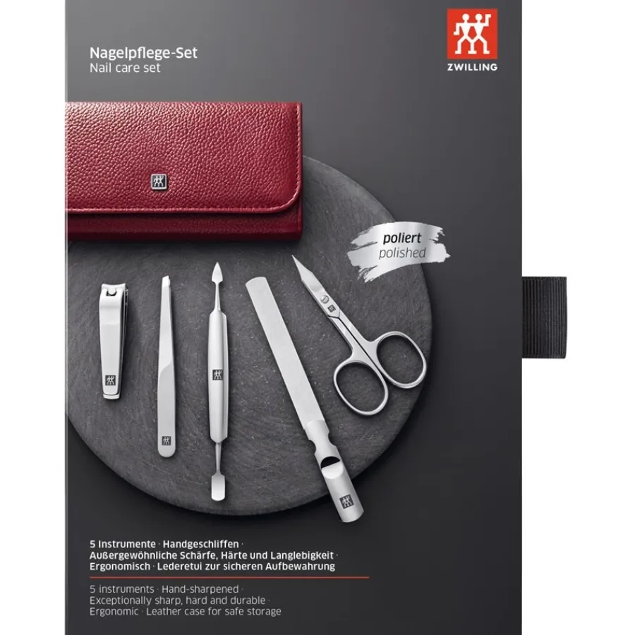 Zwilling Beauty Sets 5-tlg. Maniküre/Pediküre-Etui Rotem Rindleder von Online
