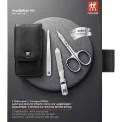 Zwilling Beauty Sets 3-tlg. Maniküre/Pediküre-Etui Schwarzem Rindleder von