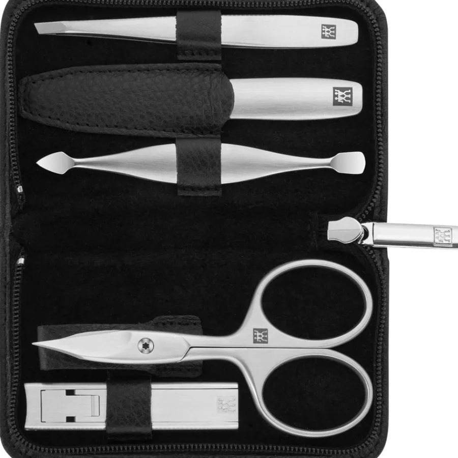 Zwilling Beauty Sets 5-tlg. Maniküre/Pediküre-Etui Schwarzem Yakleder von