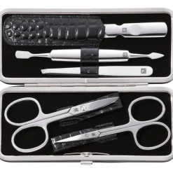 Zwilling Beauty Sets 5-tlg. Maniküre/Pediküre-Etui Schwarzem Echtleder von