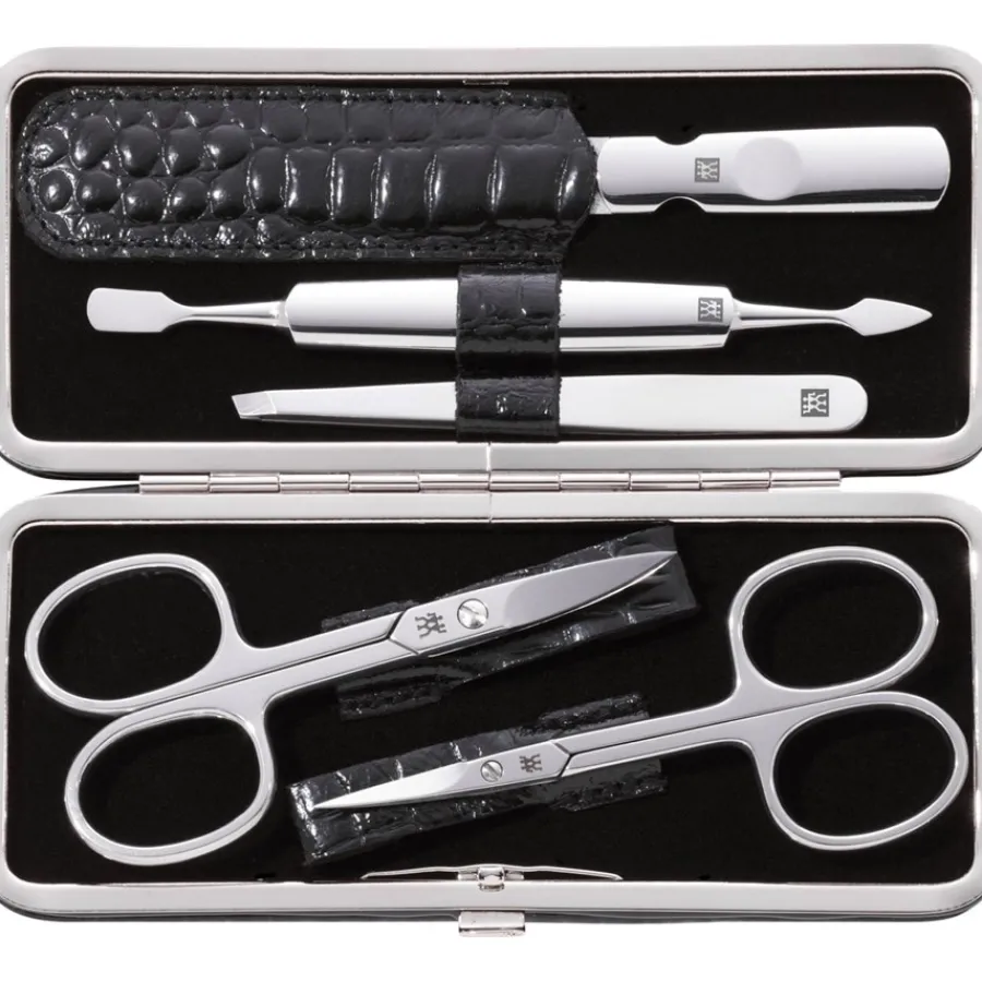 Zwilling Beauty Sets 5-tlg. Maniküre/Pediküre-Etui Schwarzem Echtleder von