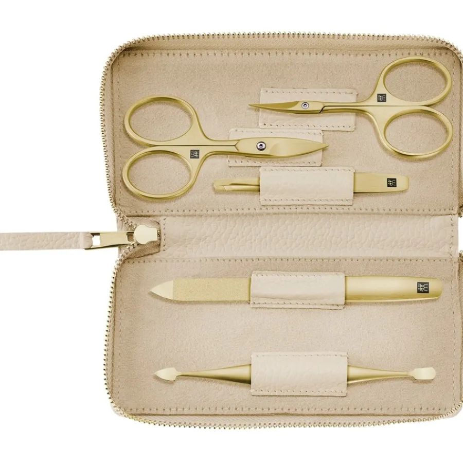 Zwilling Beauty Sets 5-tlg. Maniküre/Pediküre-Etui Beigefarbenem Rindleder von New
